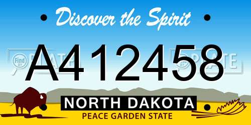 A412458 North Dakota License Plate