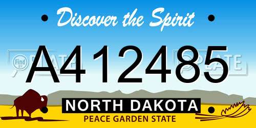 A412485 North Dakota License Plate