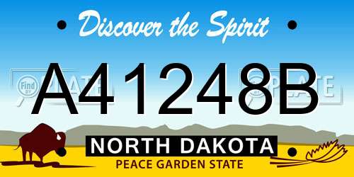A41248B North Dakota License Plate