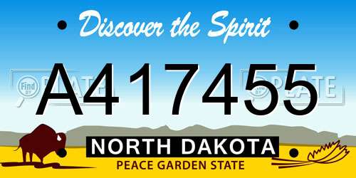 A417455 North Dakota License Plate