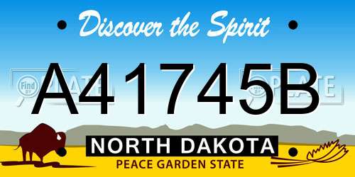 A41745B North Dakota License Plate