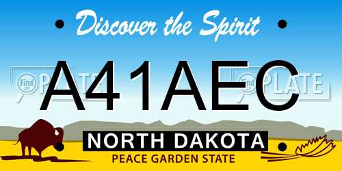A41AEC North Dakota License Plate