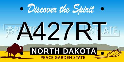 A427RT North Dakota License Plate