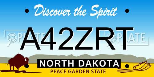 A42ZRT North Dakota License Plate