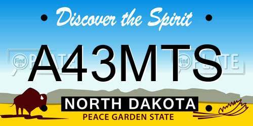 A43MTS North Dakota License Plate