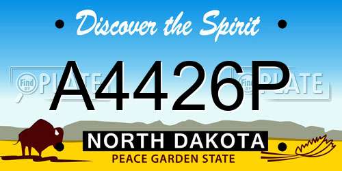 A4426P North Dakota License Plate