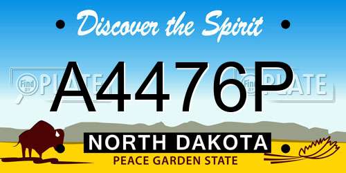 A4476P North Dakota License Plate