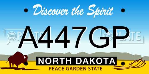 A447GP North Dakota License Plate