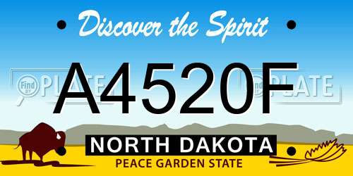 A4520F North Dakota License Plate
