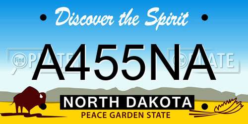 A455NA North Dakota License Plate
