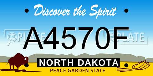 A4570F North Dakota License Plate