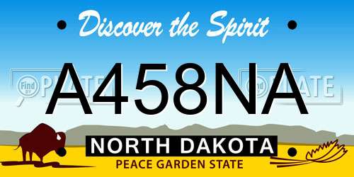A458NA North Dakota License Plate