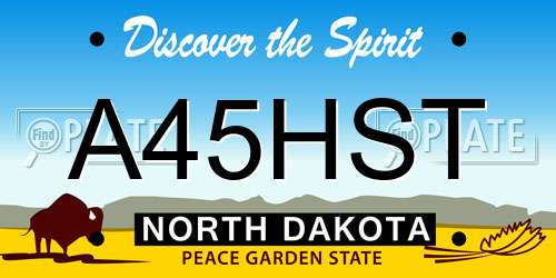 A45HST North Dakota License Plate