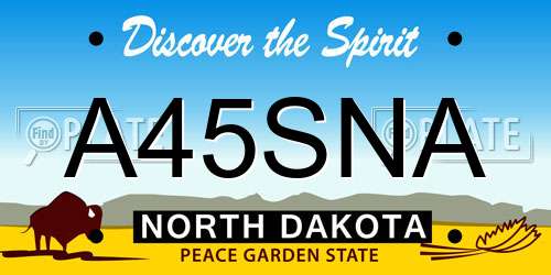 A45SNA North Dakota License Plate