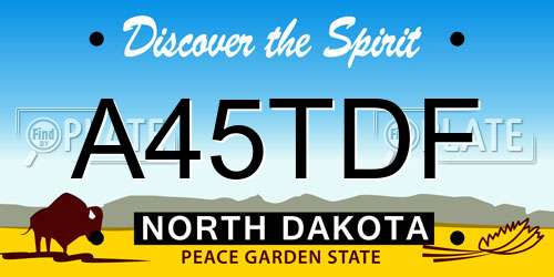 A45TDF North Dakota License Plate