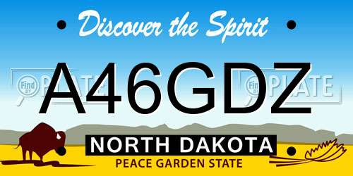 A46GDZ North Dakota License Plate