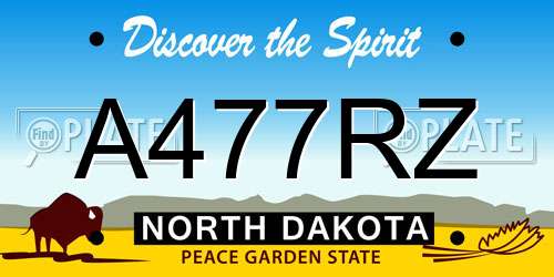 A477RZ North Dakota License Plate