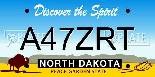 A47ZRT North Dakota License Plate