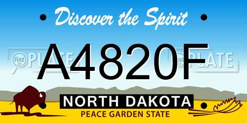 A4820F North Dakota License Plate