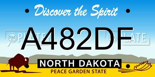 A482DF North Dakota License Plate