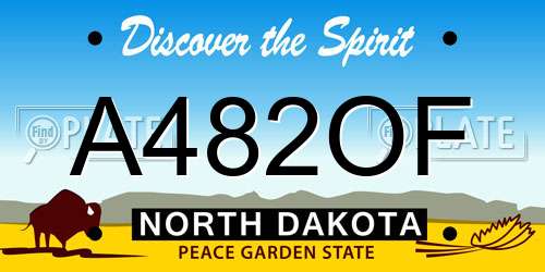 A482OF North Dakota License Plate