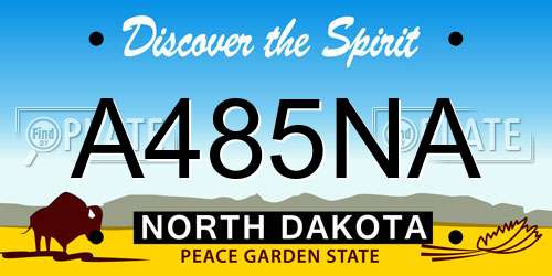 A485NA North Dakota License Plate
