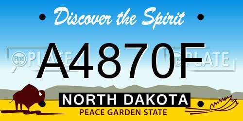 A4870F North Dakota License Plate