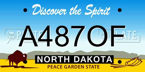 A487OF North Dakota License Plate