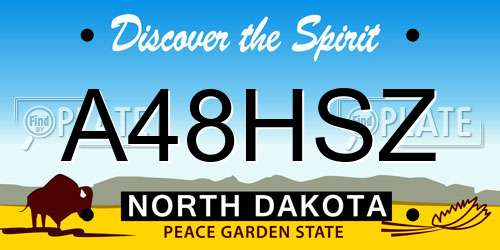 A48HSZ North Dakota License Plate