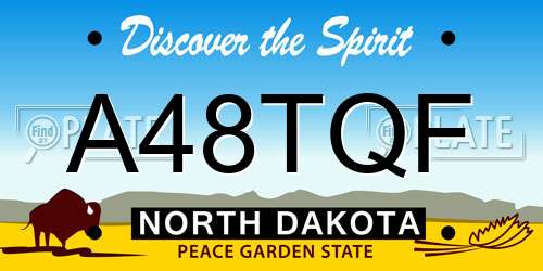 A48TQF North Dakota License Plate