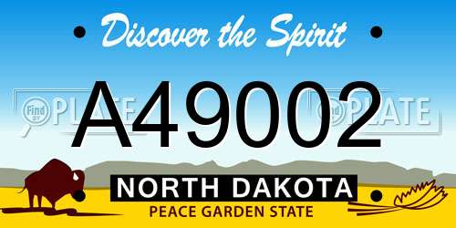 A49002 North Dakota License Plate