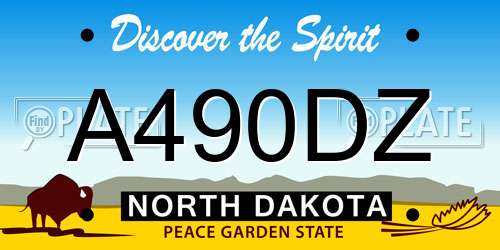 A490DZ North Dakota License Plate