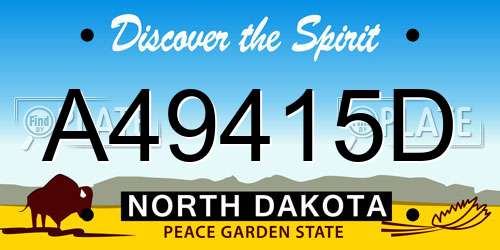 A49415D North Dakota License Plate