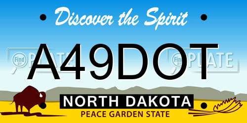 A49DOT North Dakota License Plate