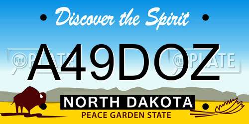 A49DOZ North Dakota License Plate