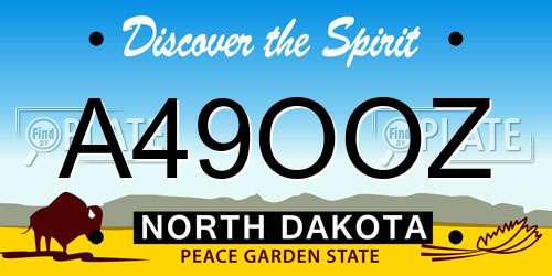 A49OOZ North Dakota License Plate