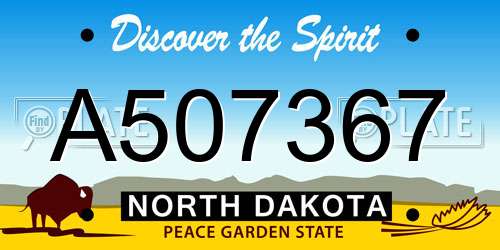 A507367 North Dakota License Plate