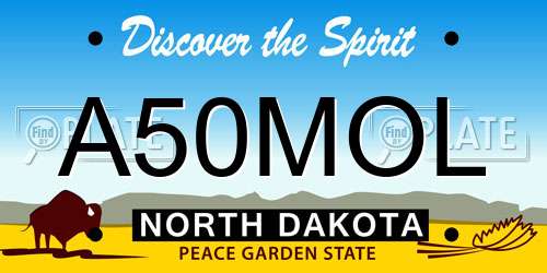 A50MOL North Dakota License Plate