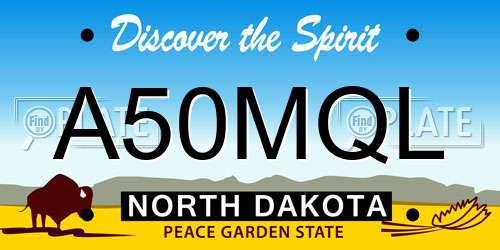 A50MQL North Dakota License Plate