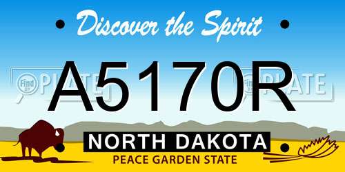 A5170R North Dakota License Plate