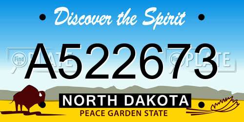 A522673 North Dakota License Plate