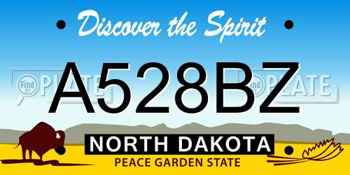 A528BZ North Dakota License Plate