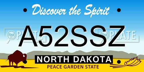 A52SSZ North Dakota License Plate