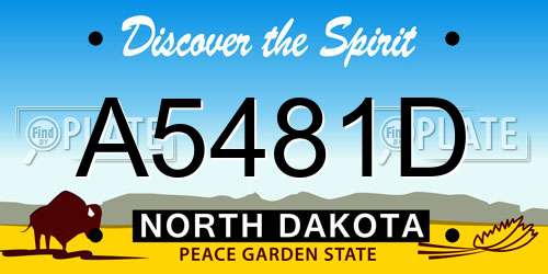 A5481D North Dakota License Plate
