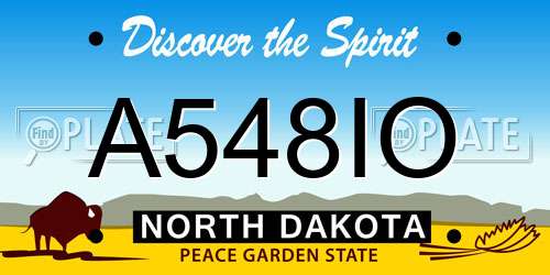 A548IO North Dakota License Plate