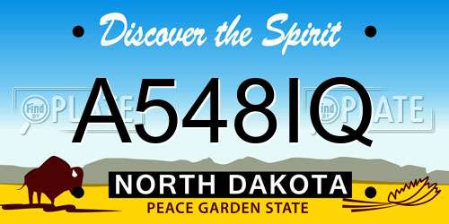 A548IQ North Dakota License Plate