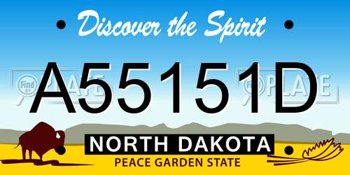 A55151D North Dakota License Plate