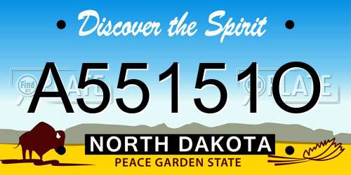 A55151O North Dakota License Plate