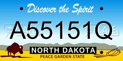 A55151Q North Dakota License Plate