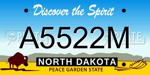 A5522M North Dakota License Plate